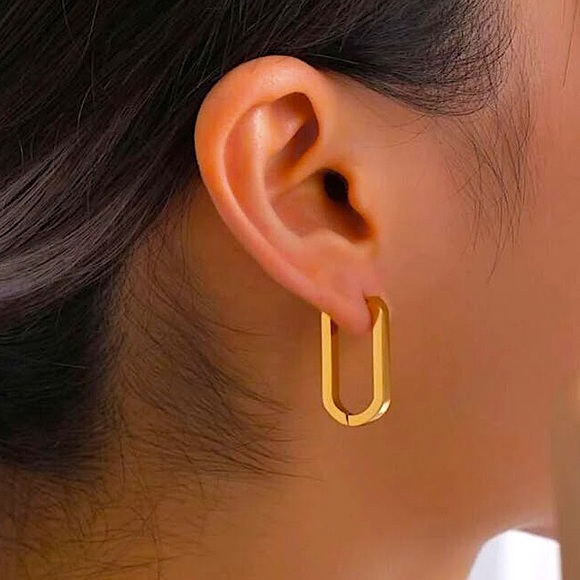 Jewelry - ⚜️[𝟯/$𝟭𝟴]⚜️Big Gold Chain Link Hoop Earrings NEW